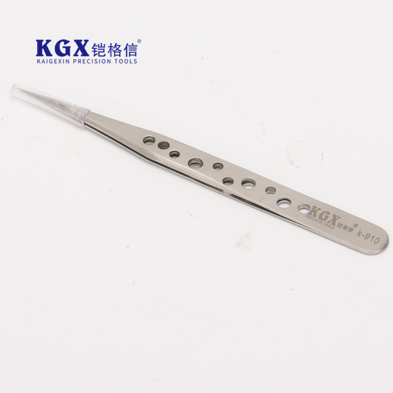 Kaigexin K-910 ручная полировка 201-hole нержавеющая сталь заостренный пинцет