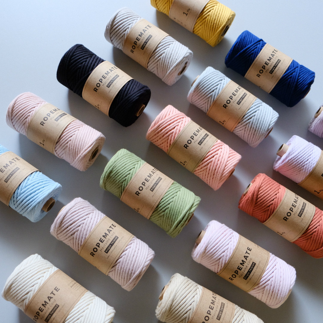 40 Colors In Stock! 3mm Single Strand Colorful Macrame Cord 1Ply Premium Soft Cotton Rope 100 meters per roll for DIY Craft