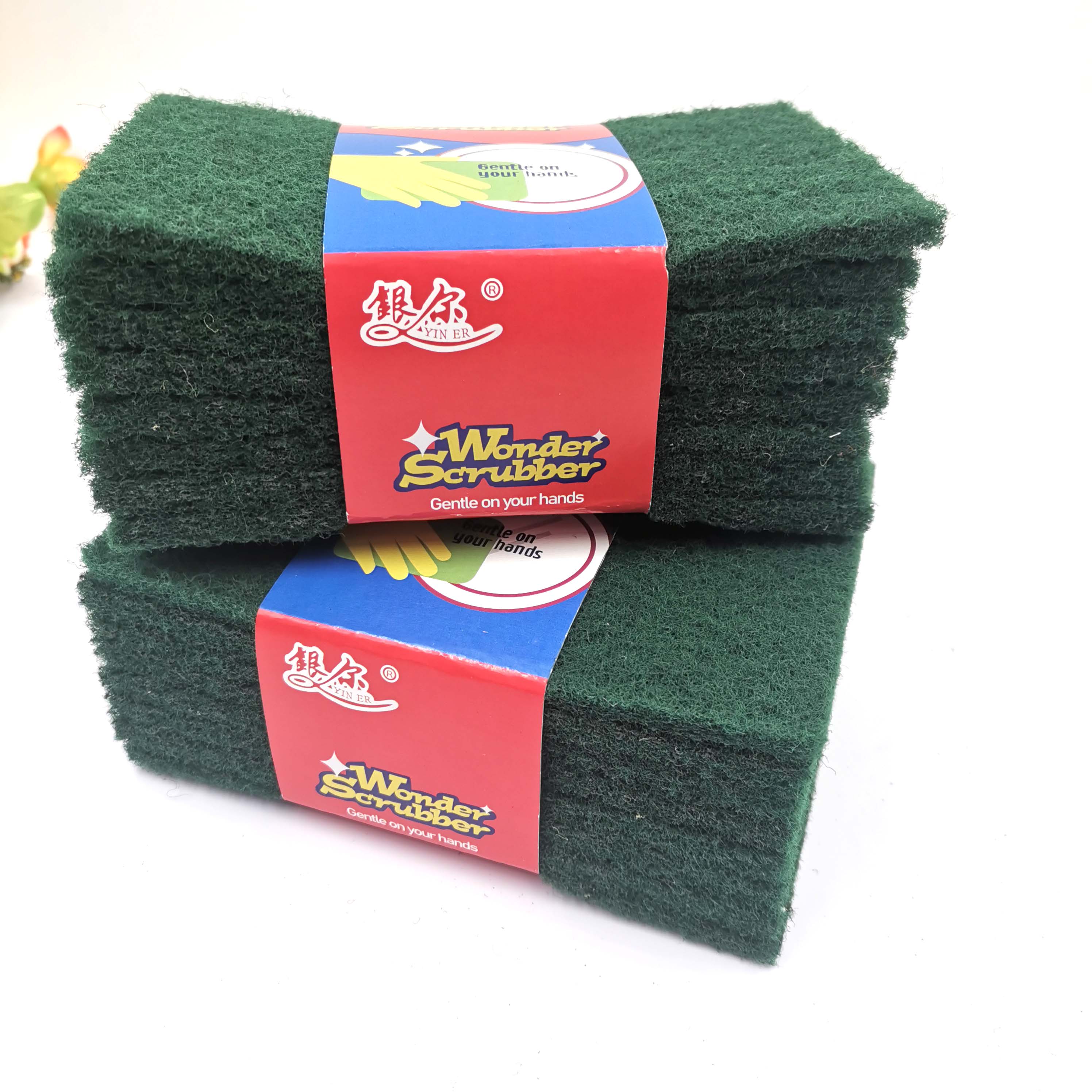 Sponge Scouring Pad Scouring Pad Kitchen Factory Direct Supply Kitchen Green 15*10*0.5 200 Sets YINER Polyester