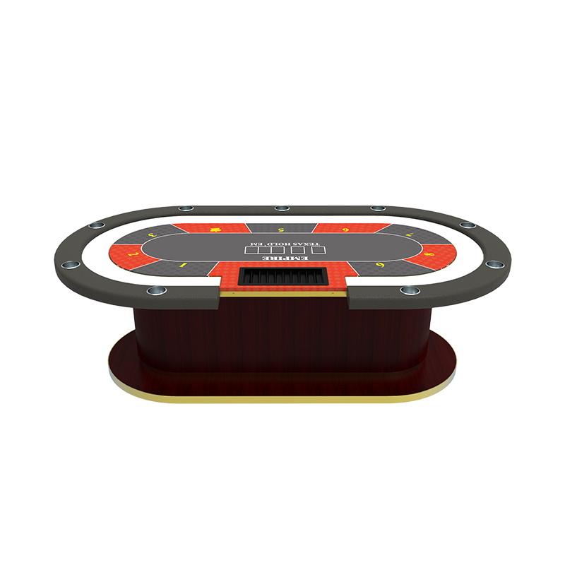 YH Outstanding Oval Solid Wooden Base Texas Holden Poker Table With Cozy Leather