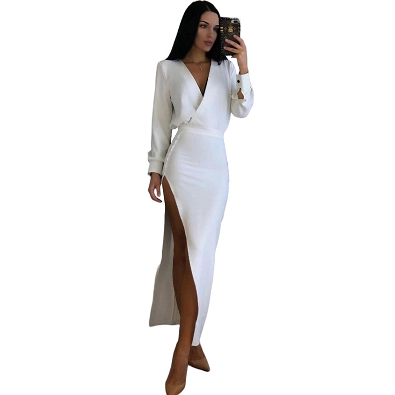 Autumn And Winter New Women's Sexyvwomen's Slim-fit Long-sleeved Slim Fit Sheath Dress