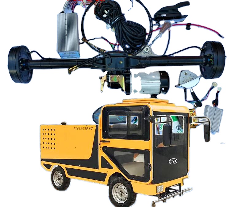 Electric 48V/60V/72V 3000W/5000W Motor Tricycles Cleaning Car Truck Sweeper Rear Axle