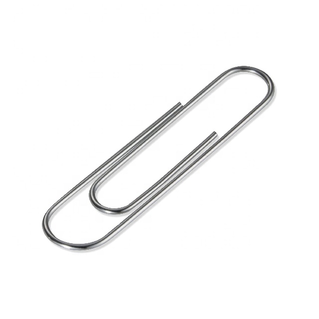 Office Supplies Plating Nickel Paper Clips 100pcs Metal Round Silver for Paper Fixed Opp Bag 28/33/50mm 1000boxes 7-15days