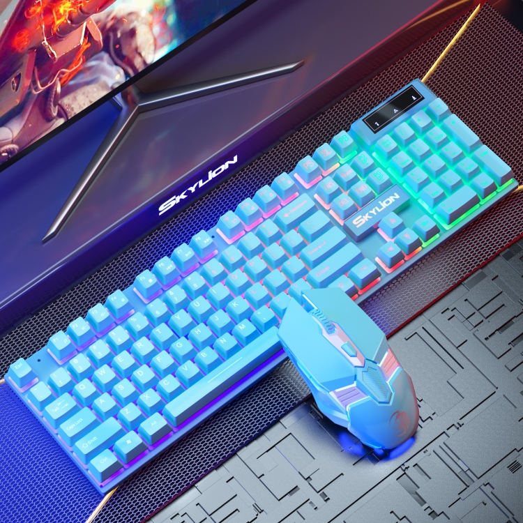 Dropshipping Skylion H600 1600dpi 104-Keys Wired Luminous Keyboard Manipulator Gaming Keyboard and Mouse