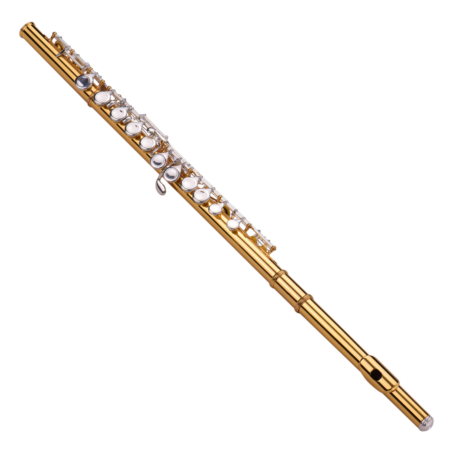 Wind Instrument 16 Holes Closed Hole C Keys Flute with Padded Carry Case Cleaning Cloth Mini Screwdriver Cleaning Stick