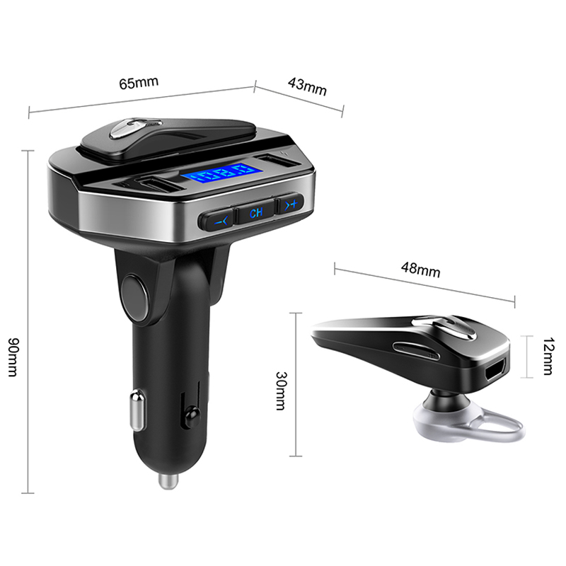 Автомобильный fm-передатчик, mp3-плеер, адаптер QC3.0LED с подсветкой, беспроводная гарнитура, автомобильный комплект с громкой связью