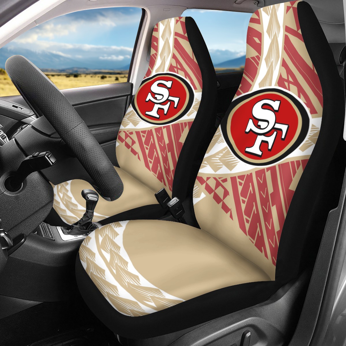 NFL American Football Team Auto Accessories Fit Most SUV Truck Cars Seat Covers Universal Full Set Polynesian Tribal Customized