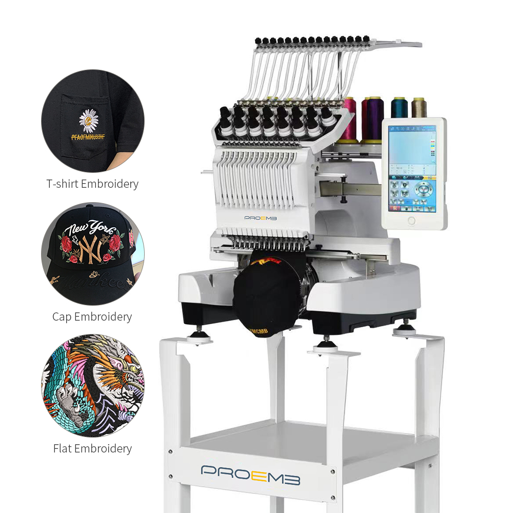 Single Head Embroidery Machine Cap T-shirt Hat Small Embroidery Machine Computerized Embroidery Sewing Machine