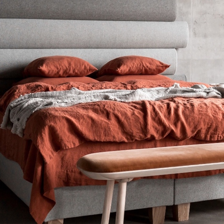 French linen stone washed flax bedding set