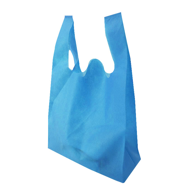 Hot selling eco friendly reusable non woven vest t shirt carry bag with logo