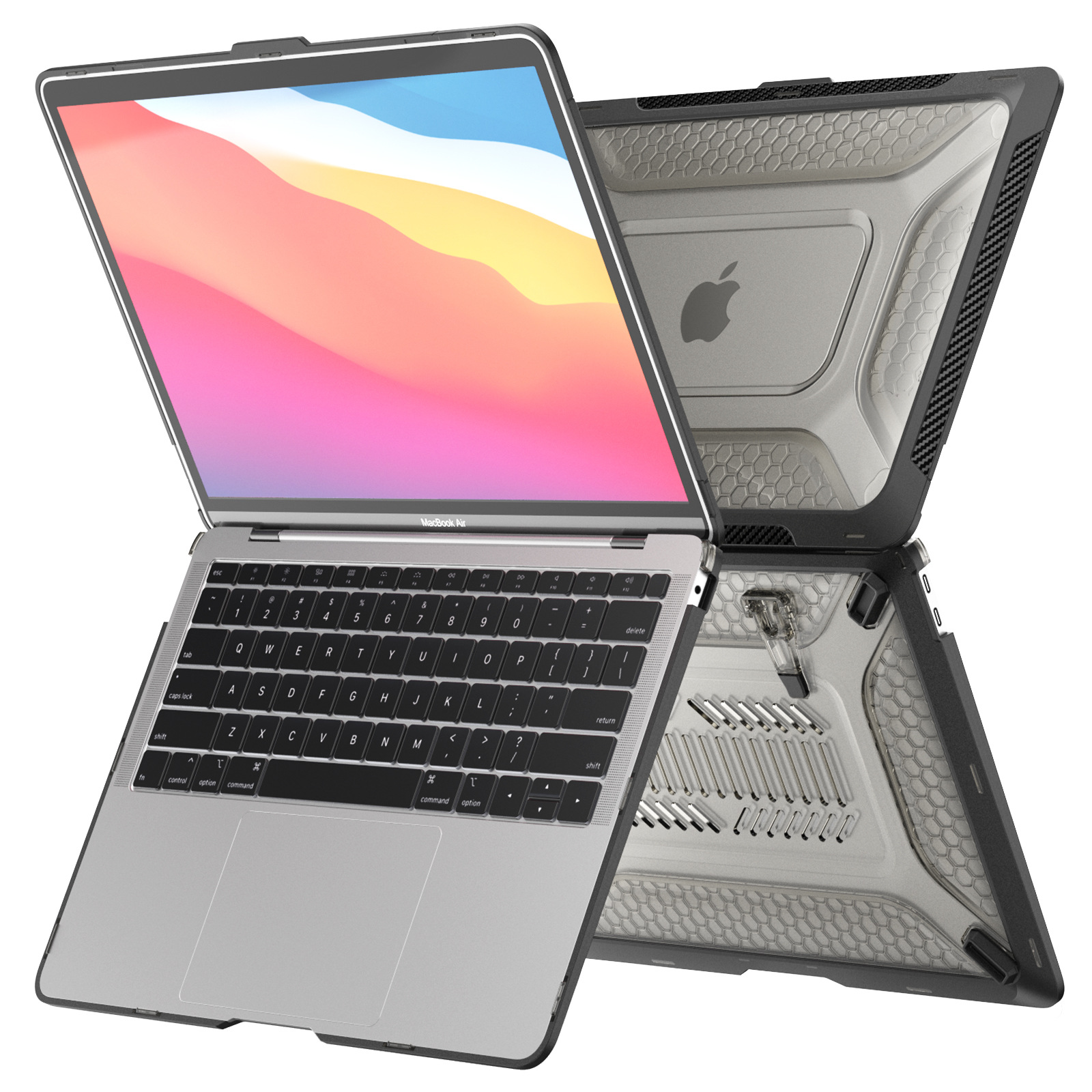 Сверхмощный прочный жесткий чехол-бампер из ТПУ для MacBook air 13 дюймов 2018 2020 A2337 M1 A2179 A1932