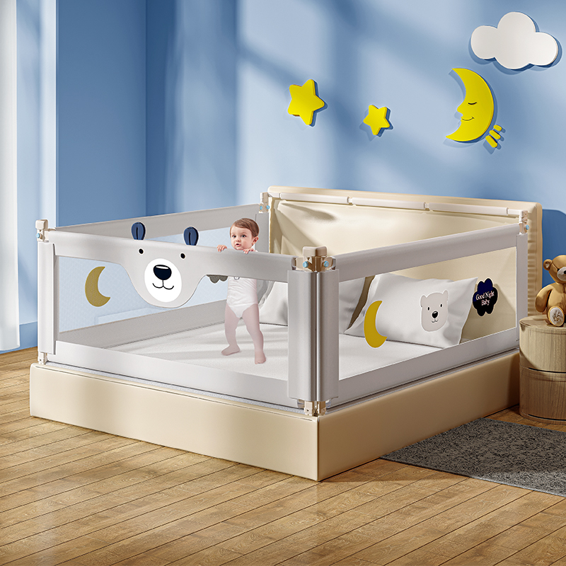 Foldable bed fence baby playpen crib safety fence for children baby bed rail barrier