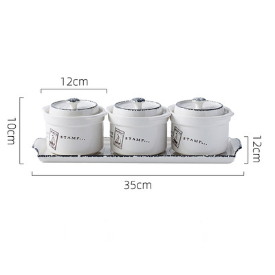 Innovative Premium Chinese Style Ink Painting Ceramic Seasoning Jar Set
