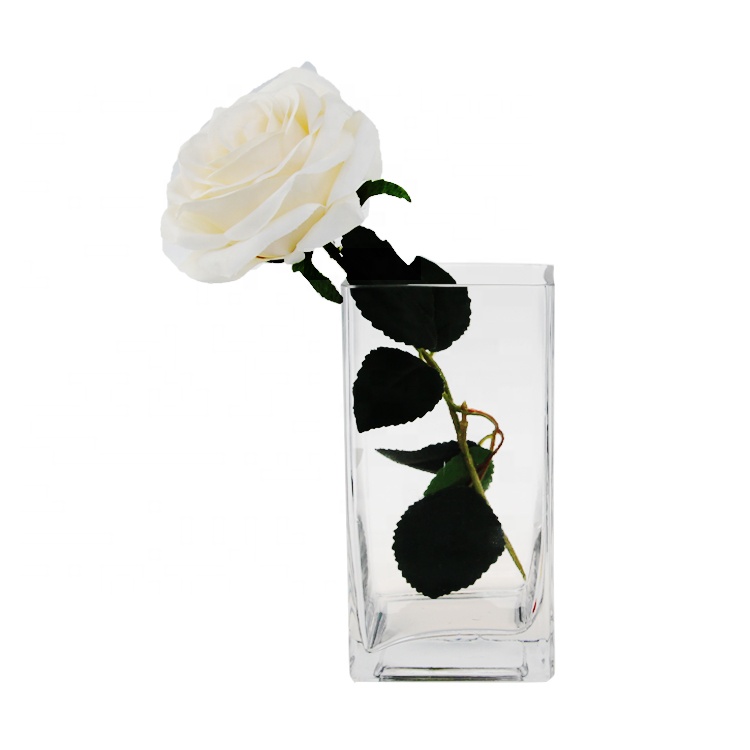 Tabletop clear glass flower vase tall clear glass vases tall square glass vase
