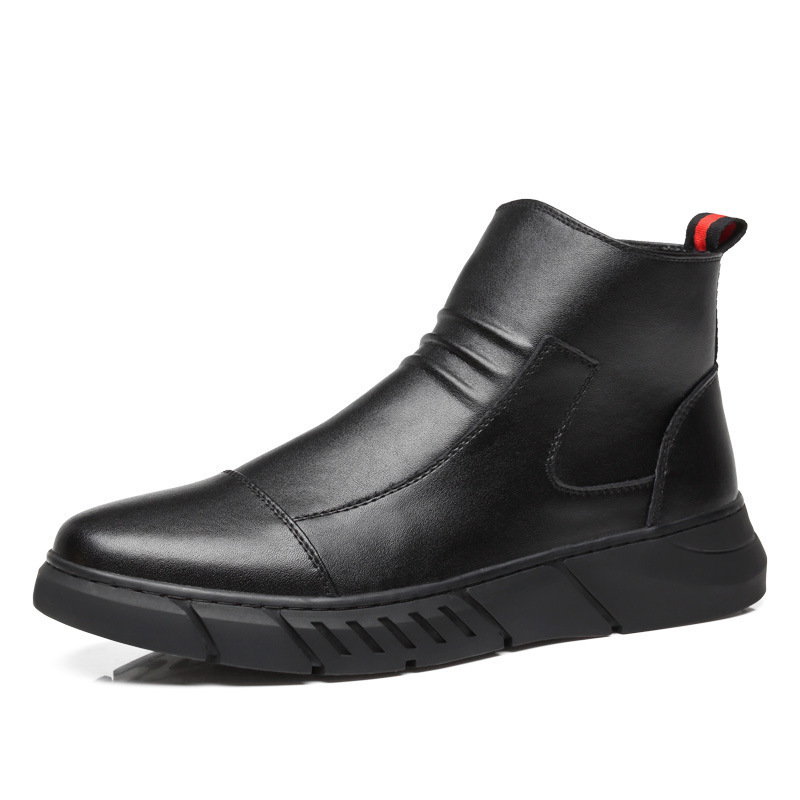 2024 Men's Martin Boots with Microfiber Leather Upper Plus Cotton Warm Snowshoes Trendy Loafers Companion