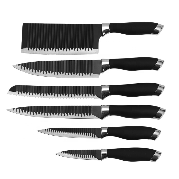 Hot sale of newly designed 6 kitchen non-stick coated knife set