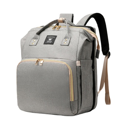 Waterproof Travel USB Backpack Foldable Baby Bed crib Mommy Nappy Diaper Bag with Bed