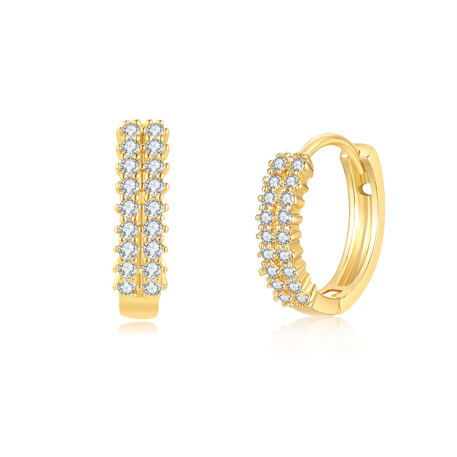 Hainon Earrings for Women White zircon 18k gold round hoop earrings 925 silver plated Earrings gift wholesale