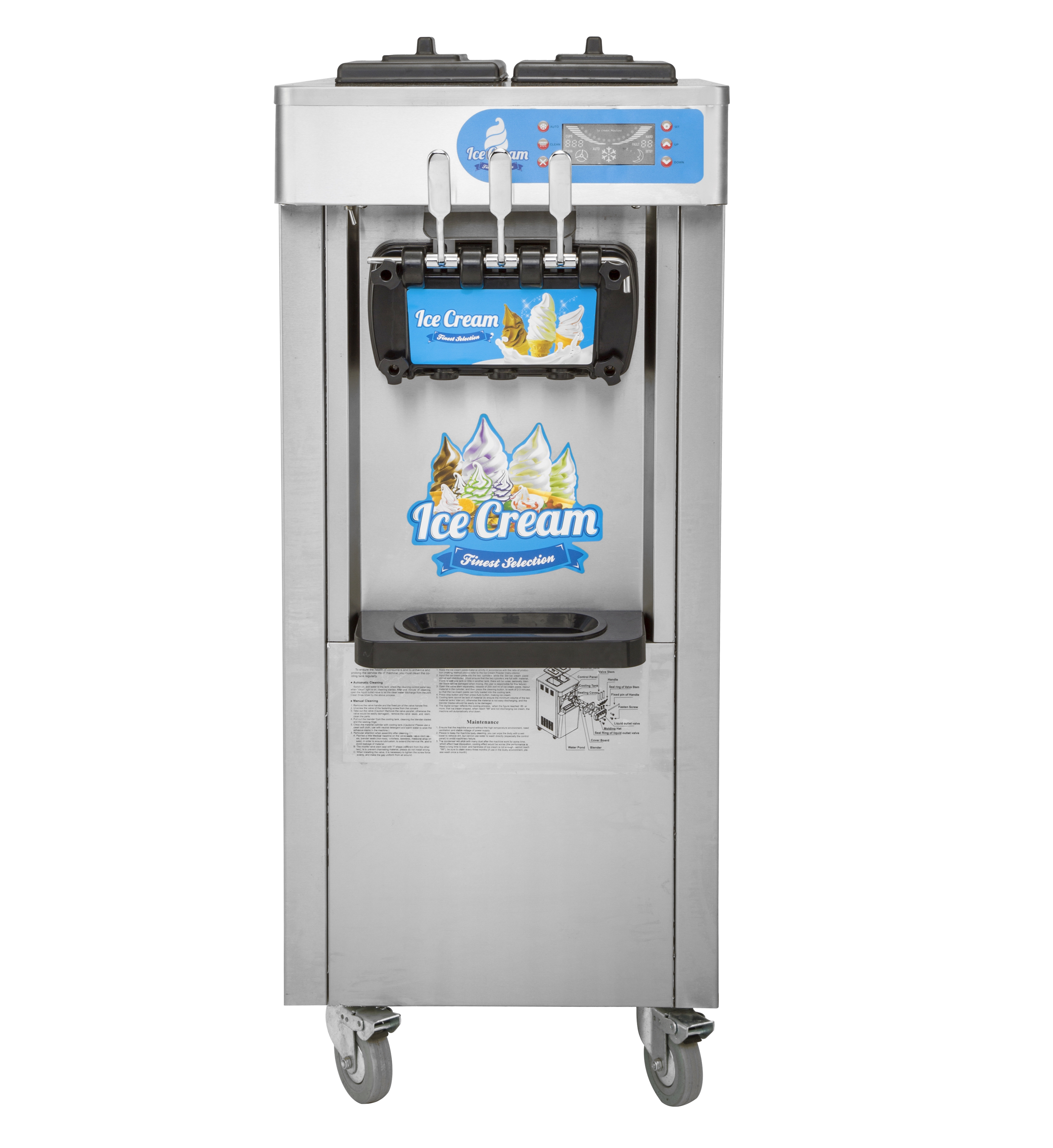 Floor stand Stainless Steel Three Flavor ice cream making machines for sales