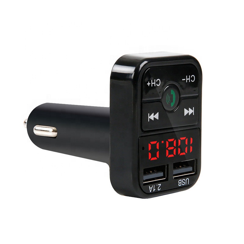 Дешевый mp3-плеер Bluetooth fm-передатчик 2.1A 2 порта USB Автомобильное зарядное устройство Hands-free для быстрой зарядки мобильного автомобильного зарядного устройства