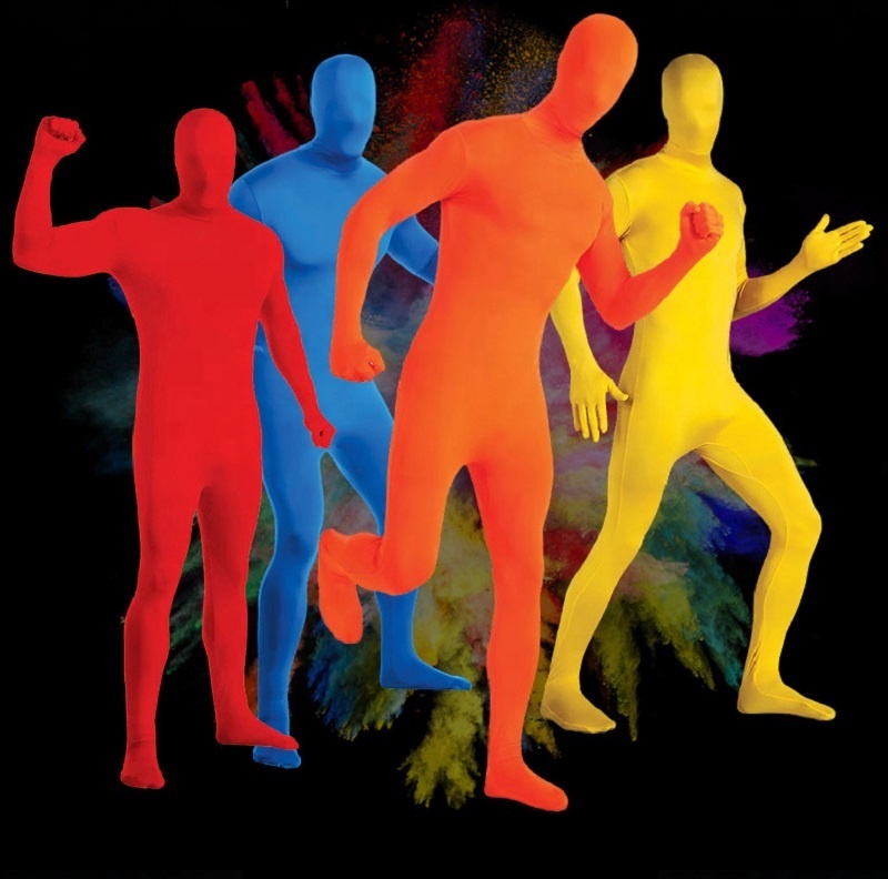 Multicolor Unisex Adult Skin Suit Cosplay Stealth Jumpsuit Carnival Parade Bar Party Tight Invisible Halloween costume Jumpsuit