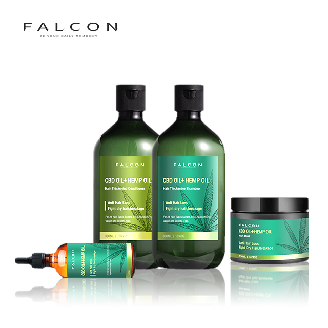 Sulfate Free/Paraben Free Private Label 300ml CBD Hemp Oil Conditioner, Volumizing Prevent Hair Loss Shampoo and Hair Mask Set