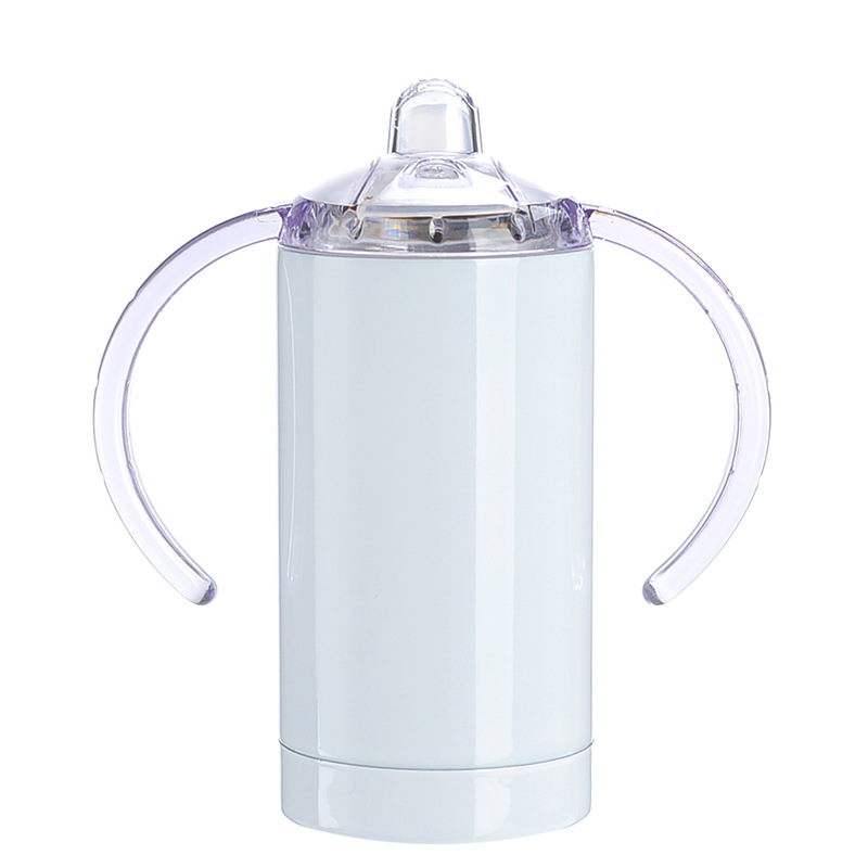 stainless steel cups for kids White double layer kids sippy cup stainless steel 12oz stainless steel thermal cup