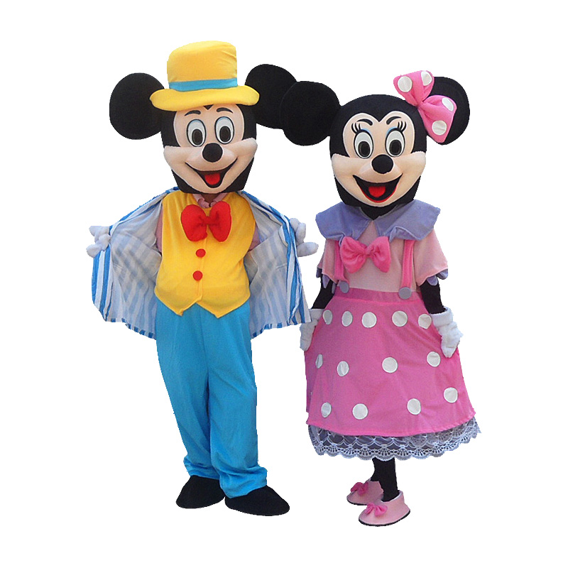 Lovely Mickey and minnie cartoon cosplay mouse mascot costume for the wedding party