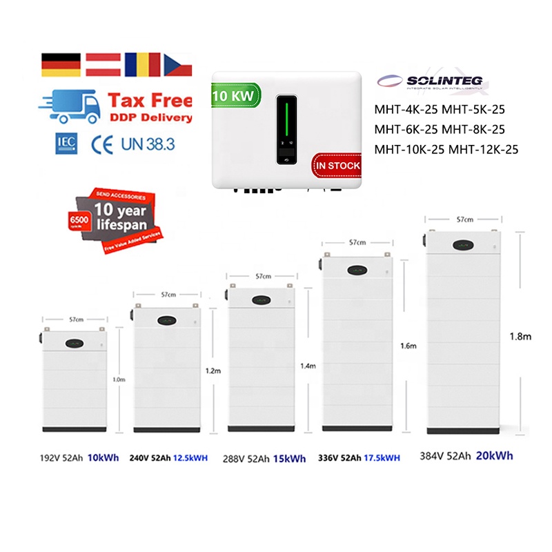 10kW 15kW 20kW 3 фазы Гибридный инвертор Hotel Бытовая Коммерческая 200V 300V 400V фотоэлектрическая система на солнечной энергии системы хранения HV батарея