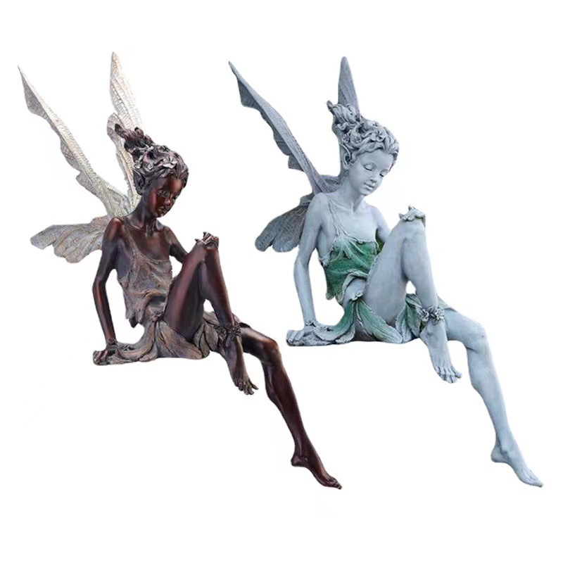 Flower Fairy resin crafts garden ornaments tulek sits on the goblin statue