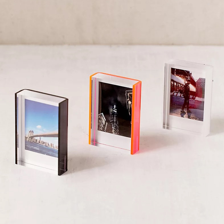 Мини-фоторамка Polaroid, акриловая фоторамка, стеклянное украшение на заказ, Толщина 15 мм, прозрачная фоторамка от производителя