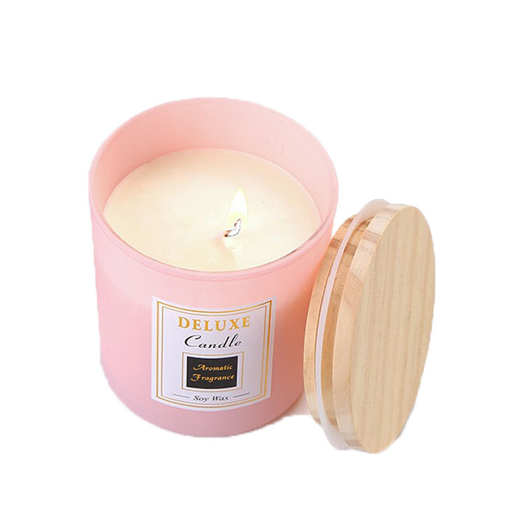 Hot Sale Bright Coloured Empty Clear Glass Candle Jar With Lid