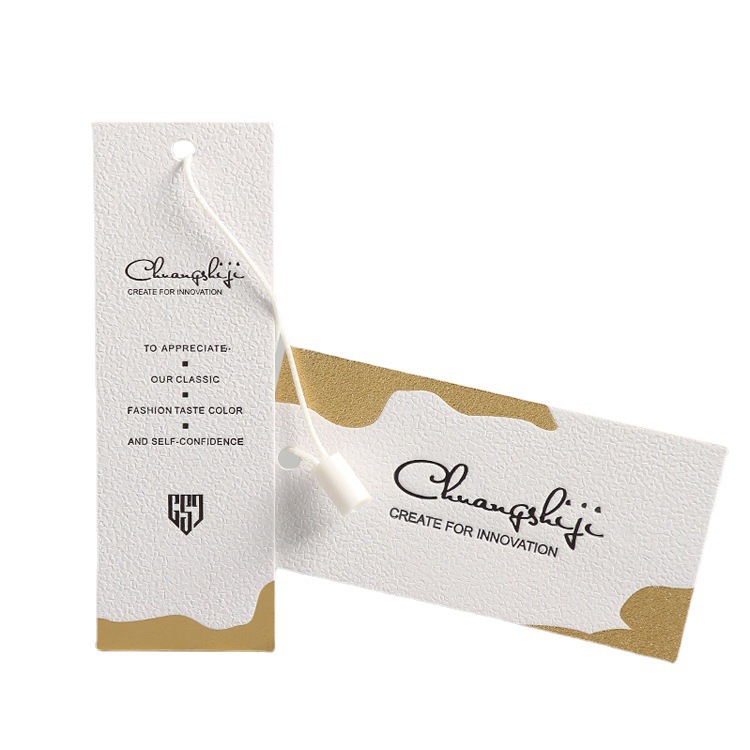 Factory New Design Hand Tag Print Logo Cardstock Clothing Accessories 3D Paper Price Tag Clothing Hand Tags with String