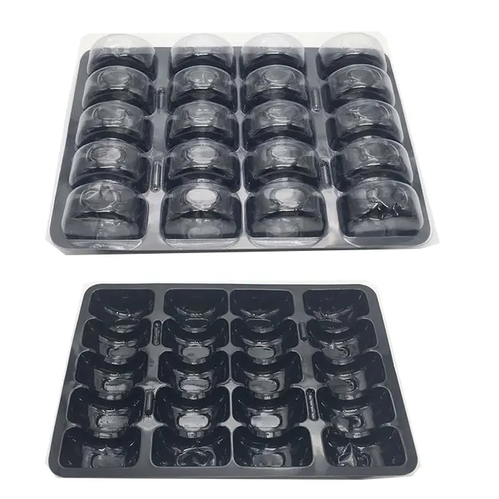 Macaron Cookie Packaging Inserts Tray with Lid Hot Selling 20 Pcs Blister Clear Macaron Plastic Packaging Container PS Custom