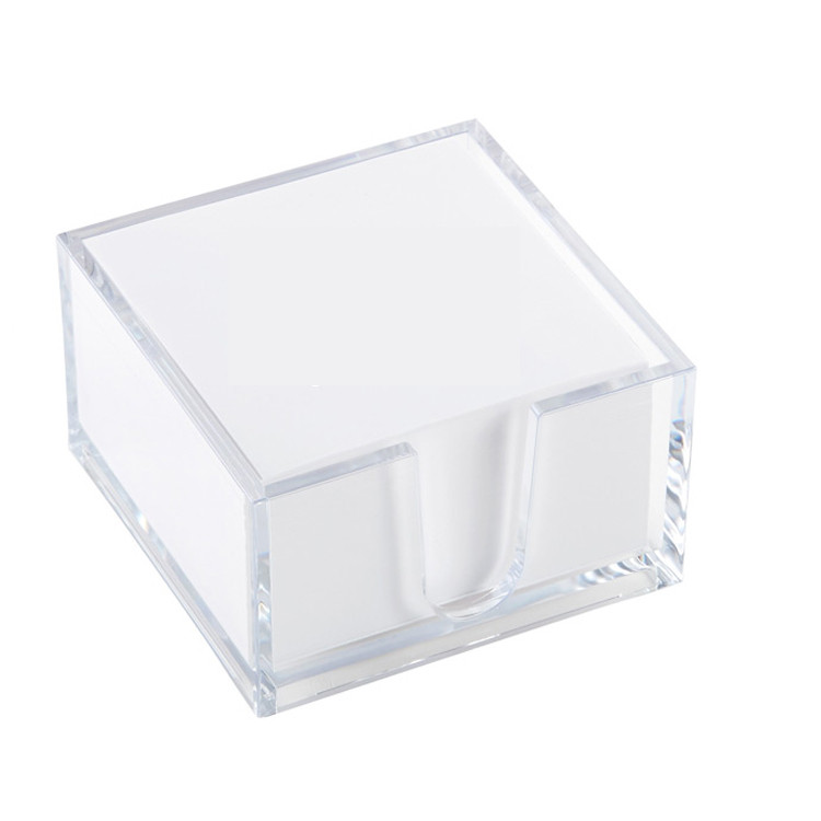 HUISEN top grade clear acrylic desk memo pad cube holder sticky note holder