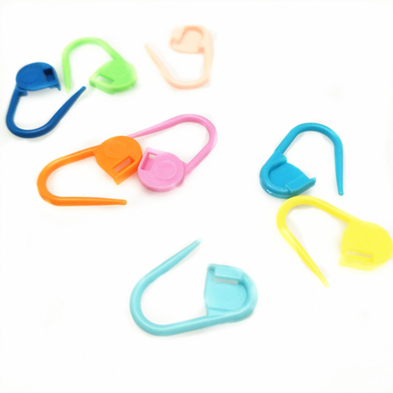 Hot sell Mix Color Plastic Knitting Tools Locking Stitch Markers Crochet Latch Knitting Tools Needle Clip Hook