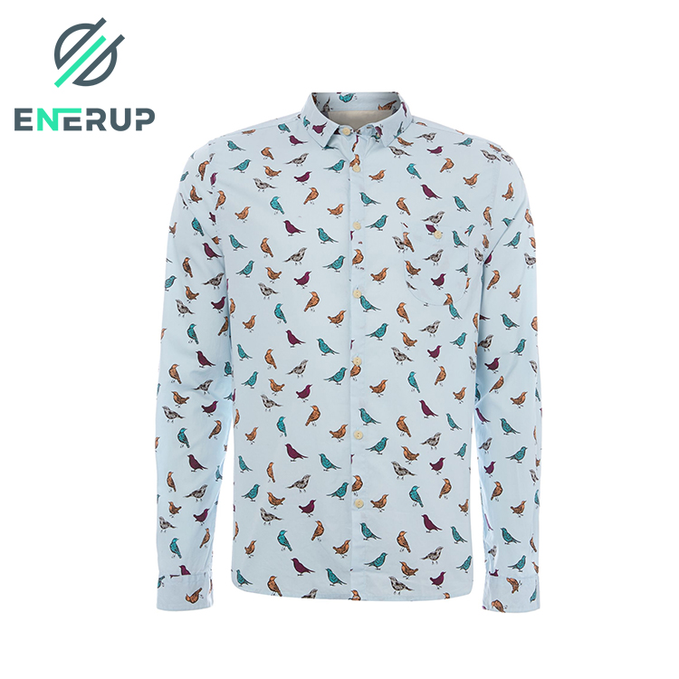 Мягкая удобная дышащая устойчивая рубашка Enerup из 100% хлопка с принтом на заказ