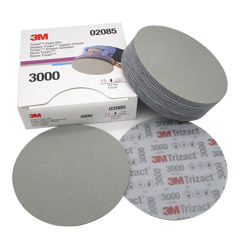 6 Inch Hook and Loop Foam Abrasive Disc Sanding Sponge Paper for Car Painting Removing Fine Sand Scratches