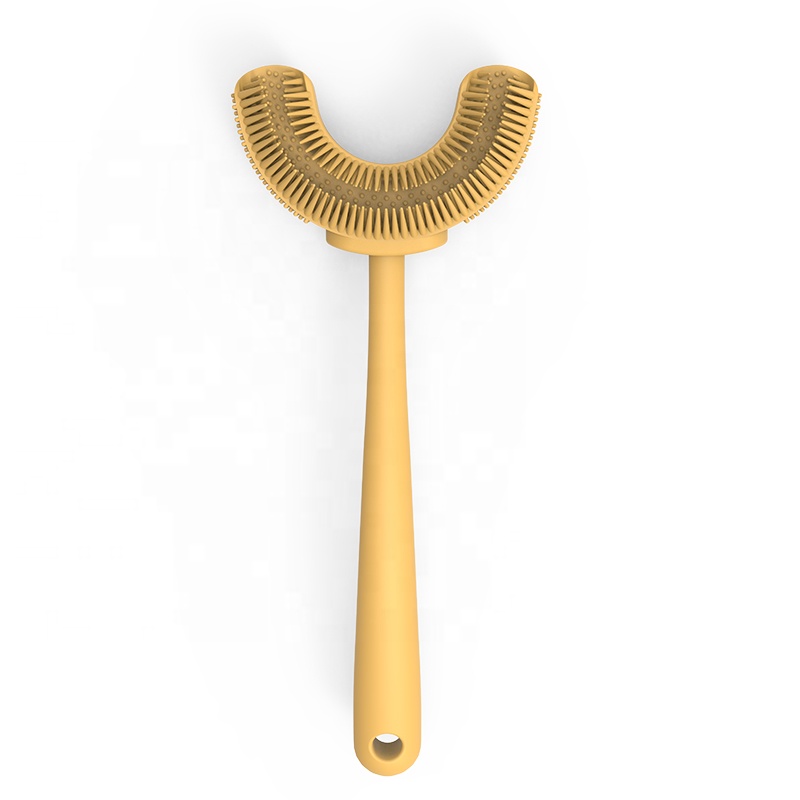 Food Grade Soft Toy Silicone Waterproof U-Shaped Baby Teether Brush