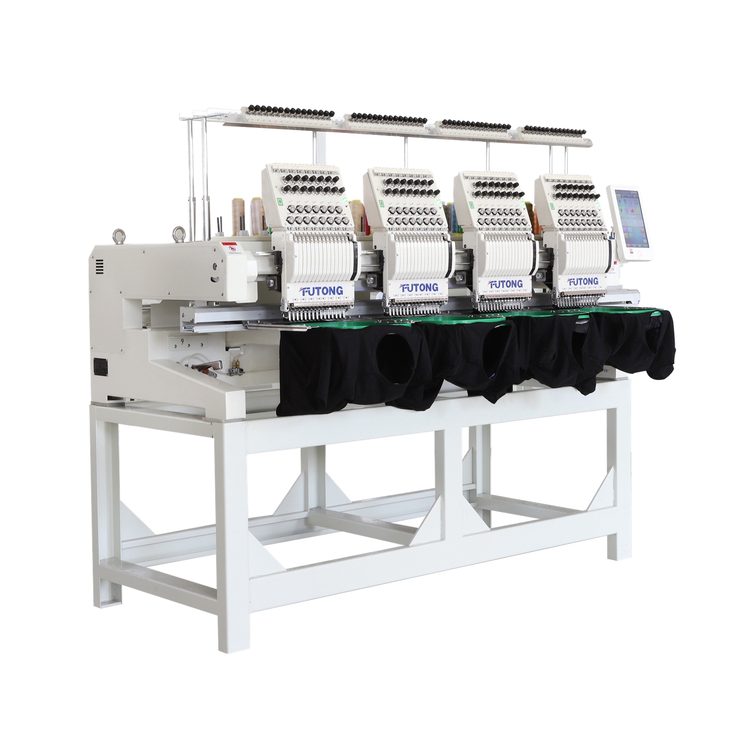 FT-CT1504HC high speed Computerized Easy Cording 4 head cap flat T-shirt Embroidery machine for design shop