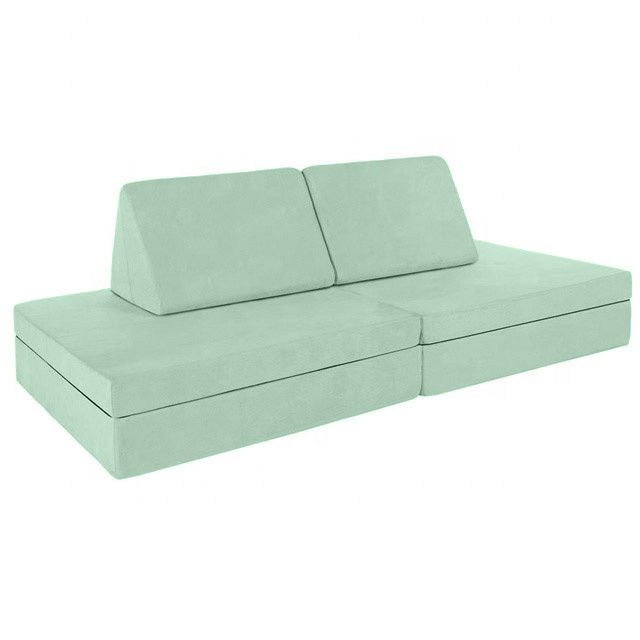 Adorable Colour Sage Green Modular Play Foam Kids Play Couch