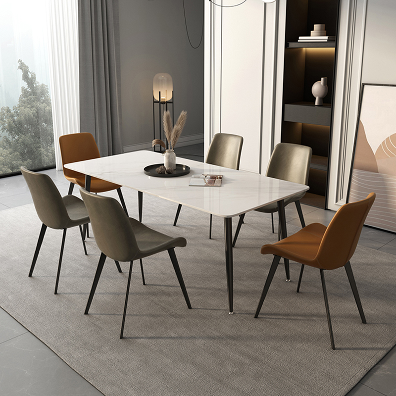 Minimalist Stainless Steel Modern Rectangle Home Home Furniture Dining Set Dining Table Dining Room Marble