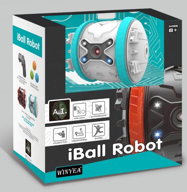 2020 smart interactive A.I. robot toy for kids and pets programming multifunctional rolling robot ball