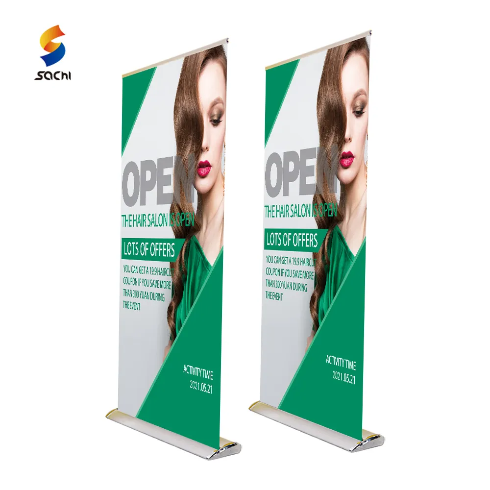 Wholesale Reusable Display Stand Roll Up Pull Up Banner Stand Backdrop Portable Flex Banner For Advertising