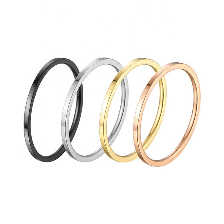 2020 fashion wedding ring rose gold black silver titanium ring for lovers