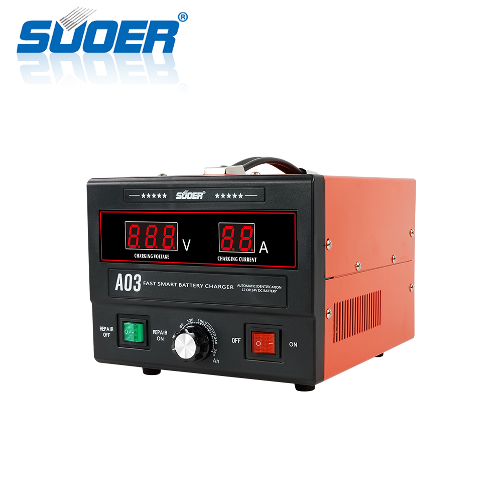 Suoer 3-30A 12V 24V интеллектуальное автоматическое автомобильное зарядное устройство