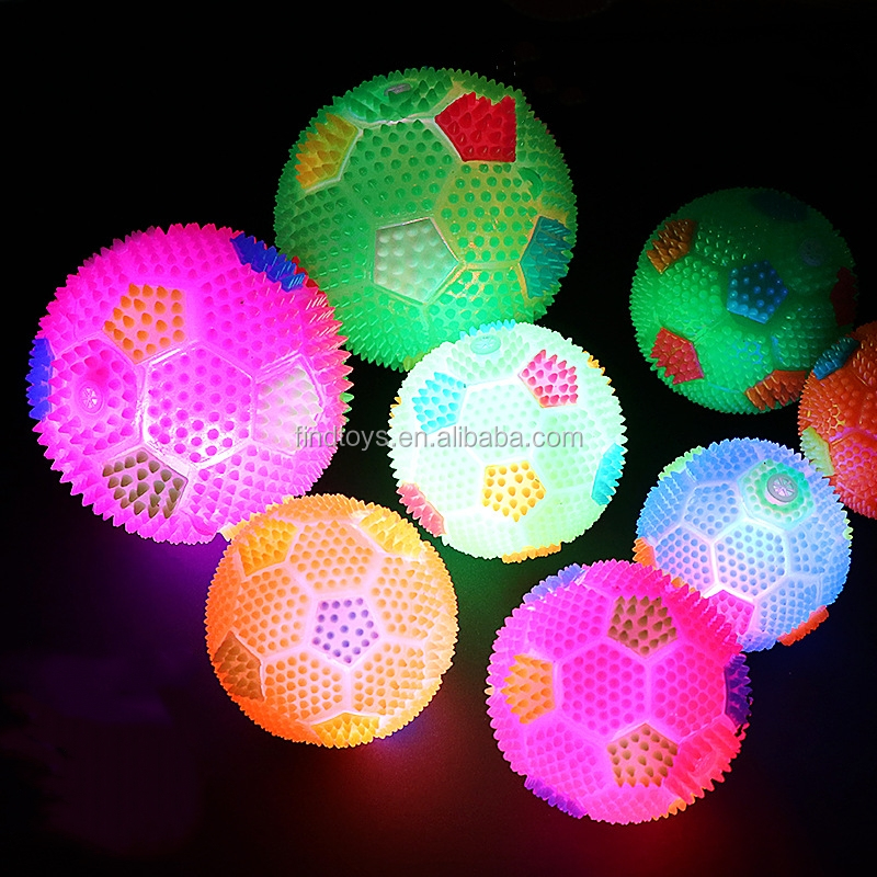 Light-up Toys Squeeze Scream Bouncing Glowing Ball Soft Rubber Spiky LED Flashing Football