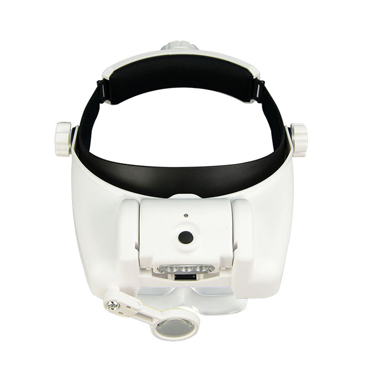 MG82000-MC 1.0X 1.5X 2.0X 2.5X 3.5X 8X LED Helmet Magnifier for Eyelash Repair Rechargeable Amplifier