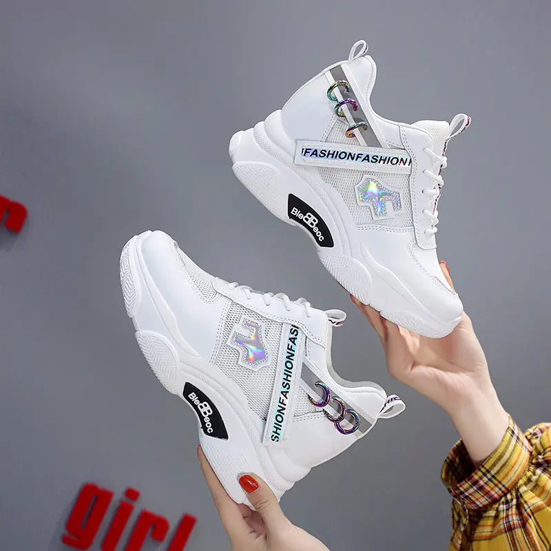 2020 New Casual High Platform Shoes Women Breathable Height Increasing Shoes Thick Sole Trainers Sneakers Woman Deportivas Mujer