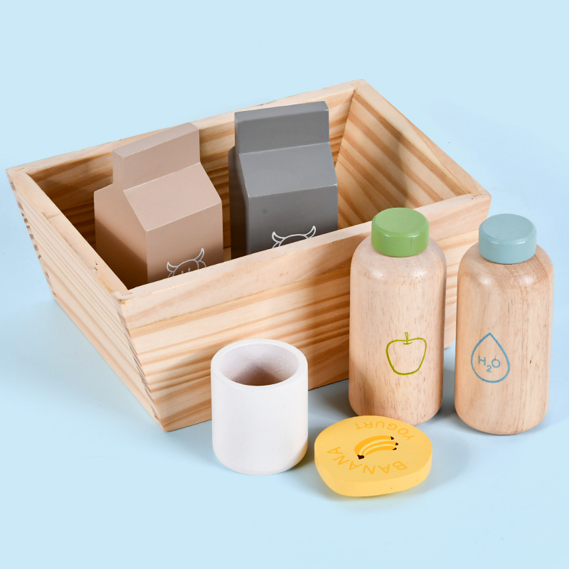 Good Quality Kids Children Pretend Play House Simulation Breakfast Wooden Toy Kitchen Combination Educational Montessori Toys